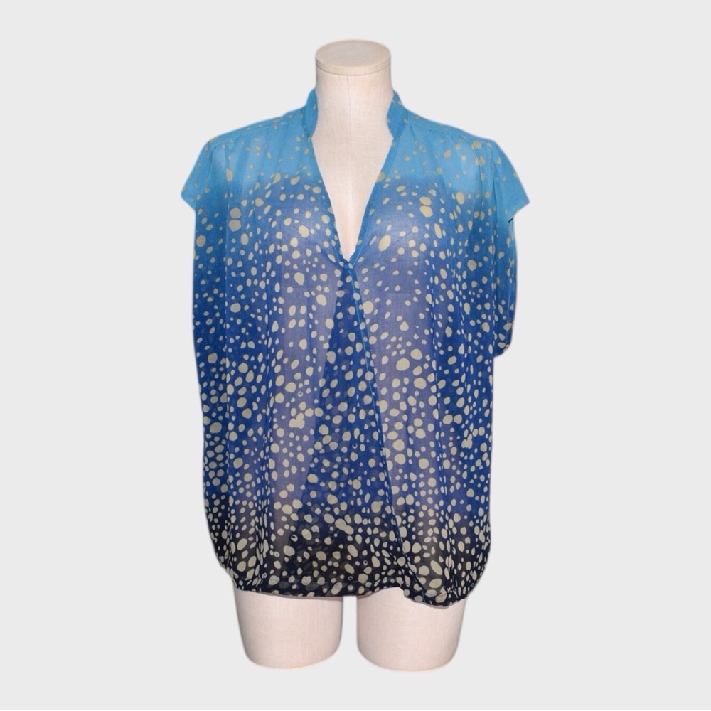 CAbi Ombre Bubble Print Surplice Top